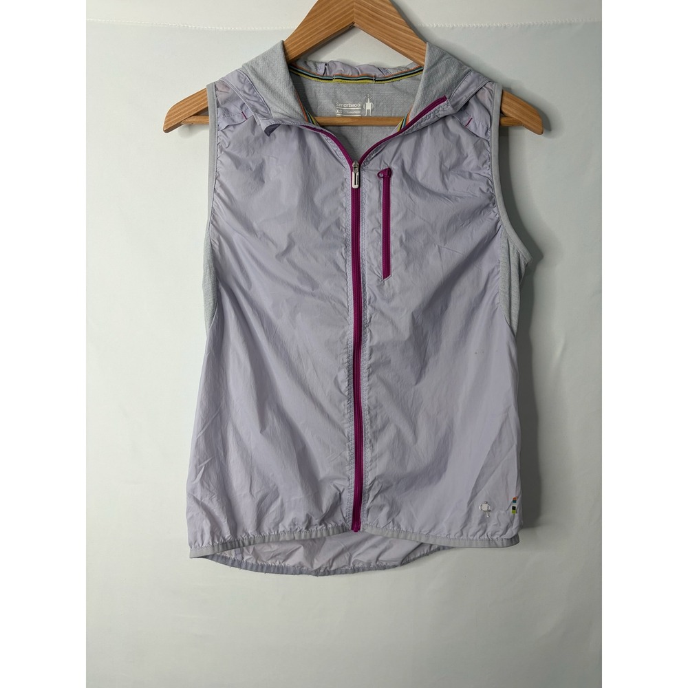 Smartwool Merino Trim PhD Sport Ultra Light Vest Womens XS Lavender Full Zip
